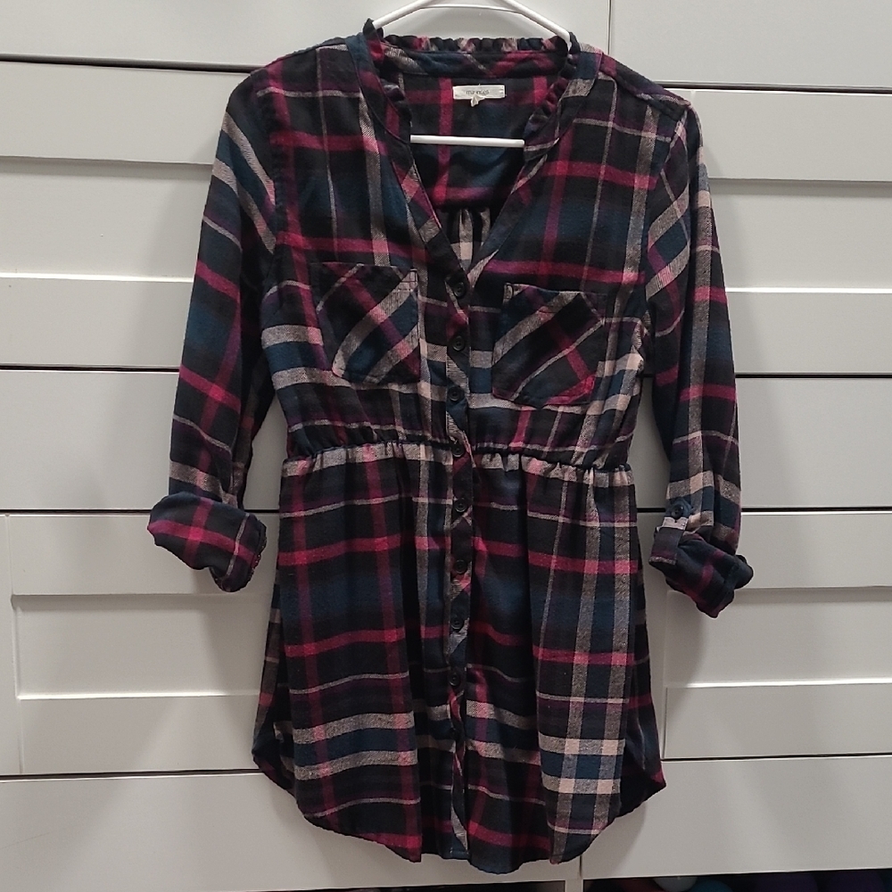 Plaid Button-Up Shirt
